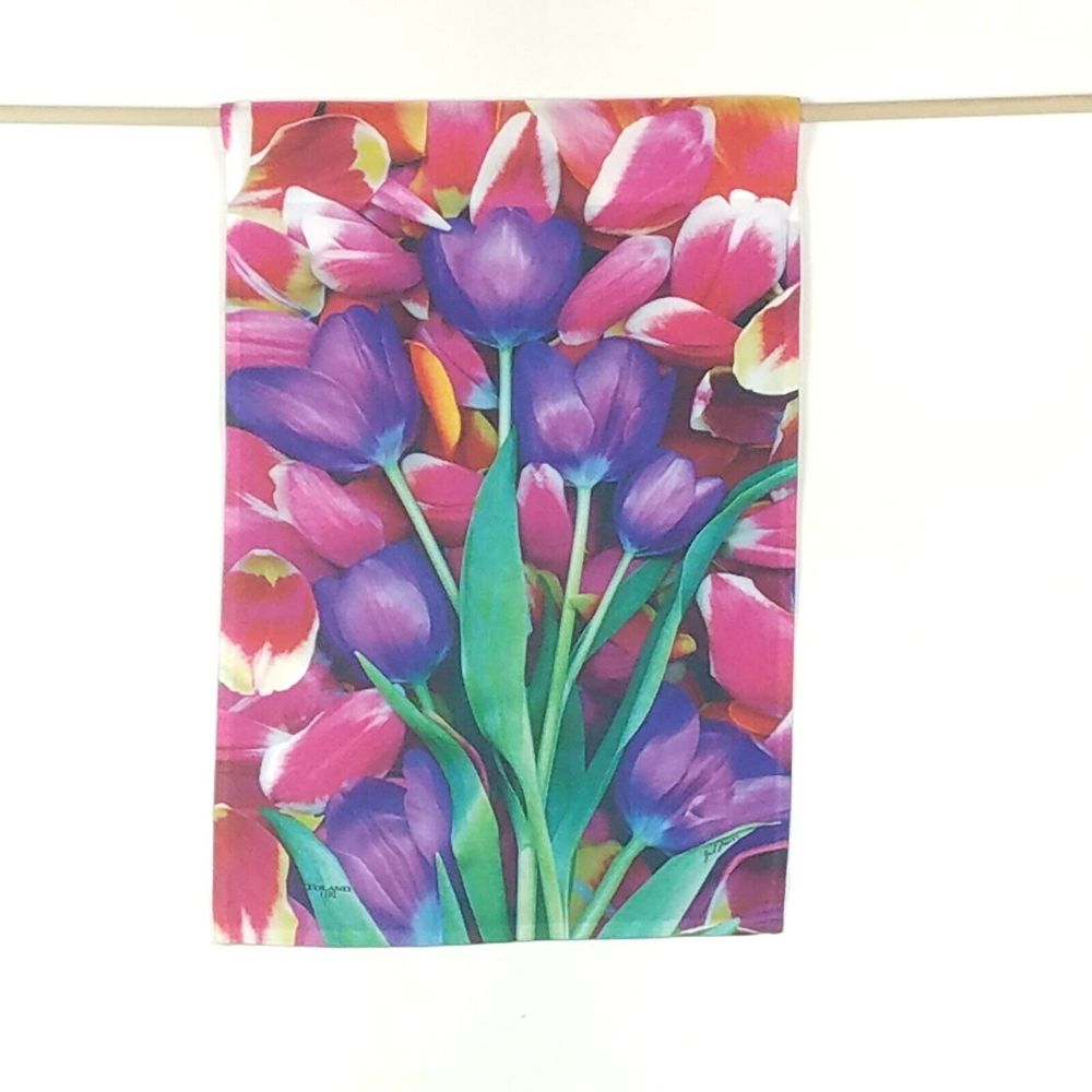 Purple Tulips Floral Summer Garden Flag